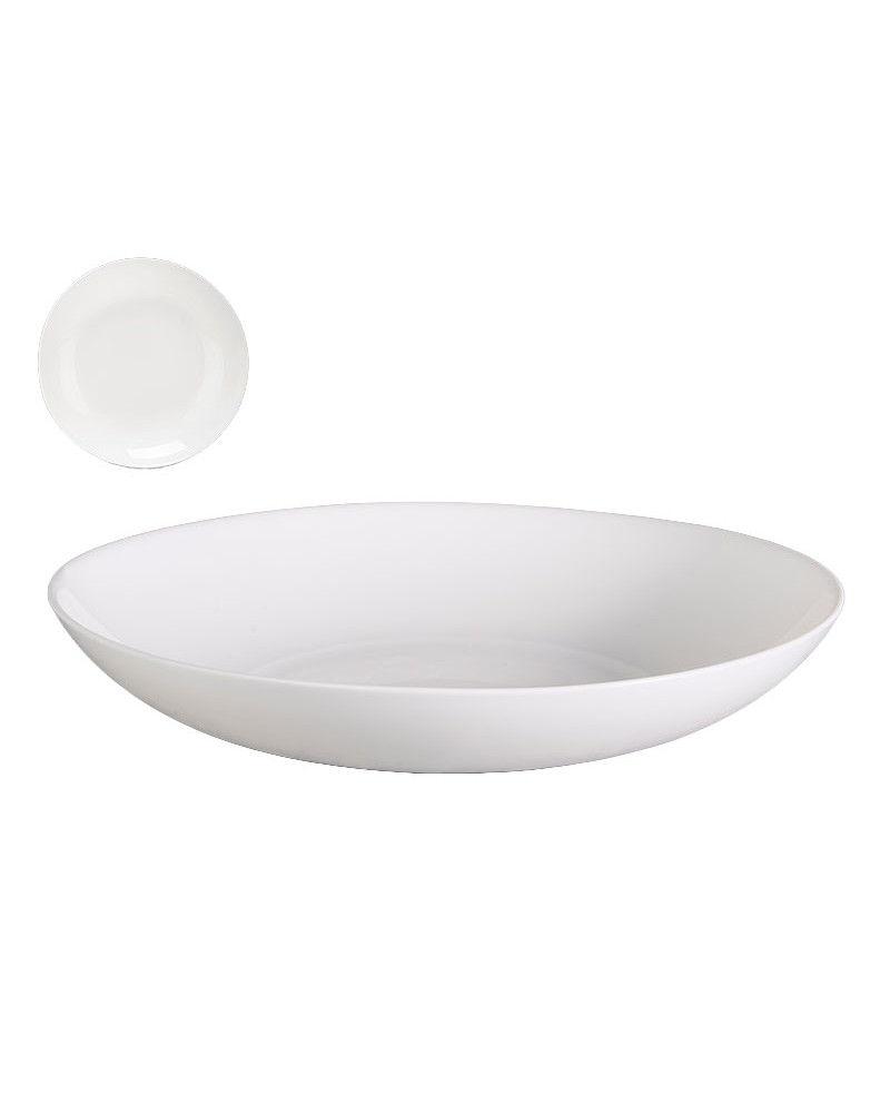 Plato opal redondo blanco resistente hostelería a precio barato