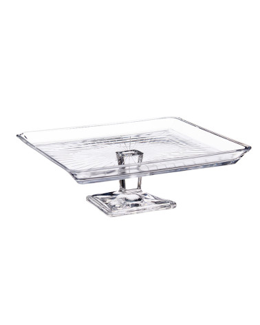 Tartera cristal con pie rectangular crystalline elegante a precio barato