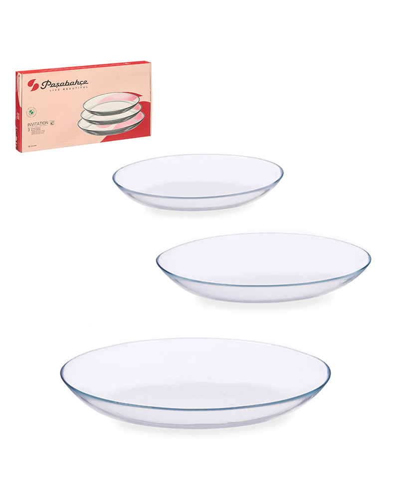 Set 3 platos ovalados cristal modernos varios tamaños