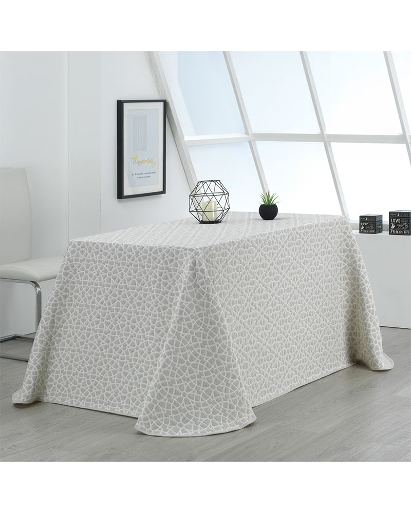 Falda camilla rectangular piqué beige gris 70x120