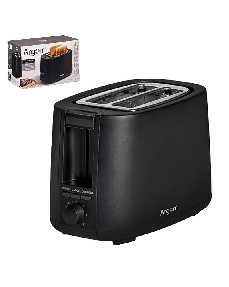 Tostador Doble Negro Mate 750W Ranuras Anchas | Rufino Díaz