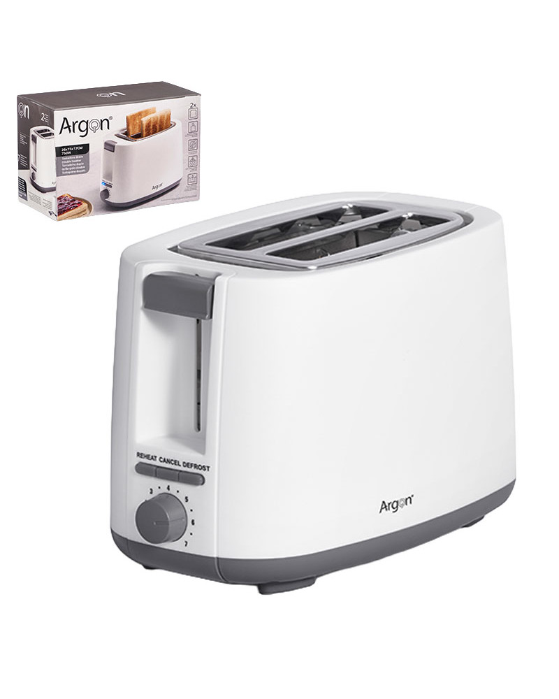 Tostador Doble Blanco Mate 750W Ranuras Anchas | Rufino Díaz