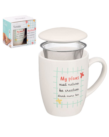 Taza Porcelana Té Nature con Tapa y Filtro