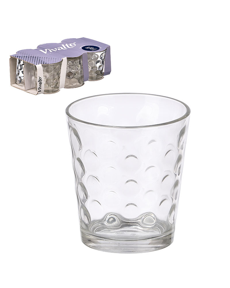 Juego 6 Vasos Agua Puntos Cristal 280 Ml | Rufino Díaz