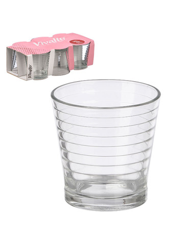Juego 6 Vasos Agua Líneas Cristal 280 Ml | Rufino Díaz