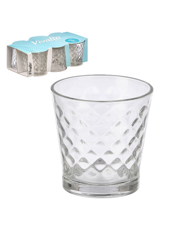 Juego 6 Vasos Agua Rombos Cristal 280 Ml | Rufino Díaz