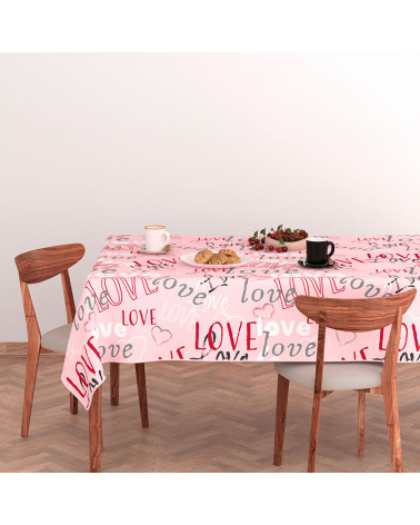 Mantel Tela Antimanchas Estampado Love