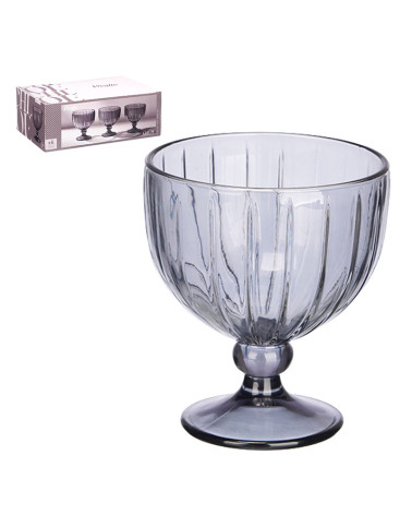 Juego 6 Copas Helado Rayas Cristal 360 Ml | Rufino Díaz