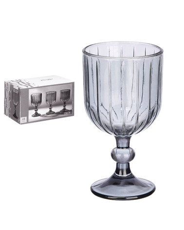 Juego 6 Copas Agua Rayas Cristal 380 Ml | Rufino Díaz