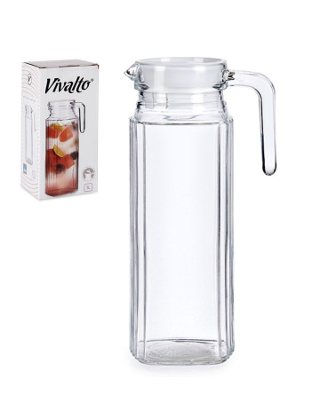 Jarra Cristal Cuadrada Rayada 1000 Ml a precio barato
