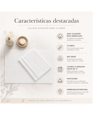 Alfombra Baño Hosteleria Rizo 2 cabos 100% Algodón barata