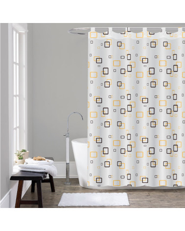 Cortina Baño Impermeable Trabillas Ambar hidrófugo a precio bajo
