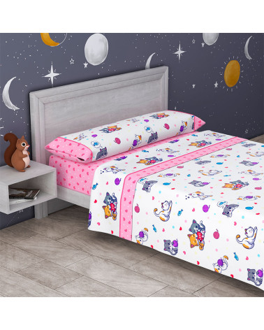 Juego Sábanas Infantil Verano 3 Piezas Gatitos de gran calidad