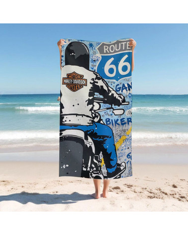 Toalla Playa Grandísima Microfibra Digital  Route 66 a precio barato