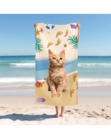Toalla Playa Grandísima Microfibra Digital Gato a precio barato