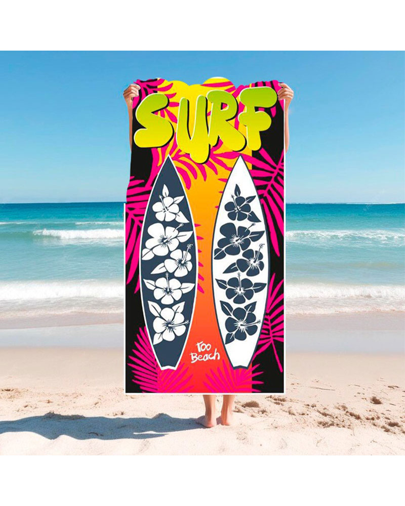 Toalla Playa Microfibra Tablas Surferas 100x180 | Rufino Díaz