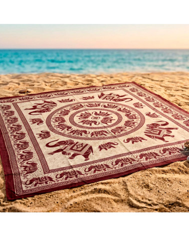 Pareo Gigante Estampado Elefantes Mandala 210x240 cm