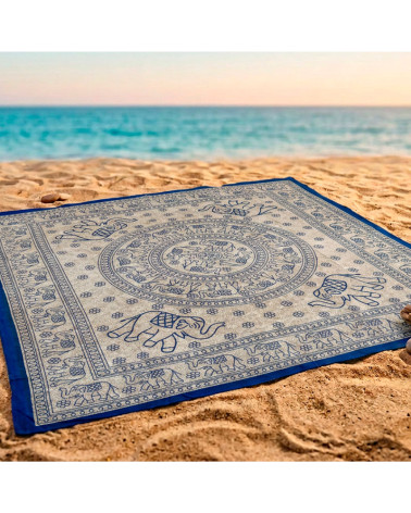 Mandala Pareo Gigante Estampado Círculo de Elefantes 210x240