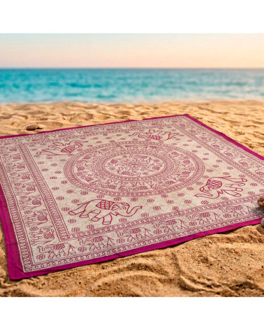 Pareo Gigante Estampado Círculo Elefantes Mandala 210x240