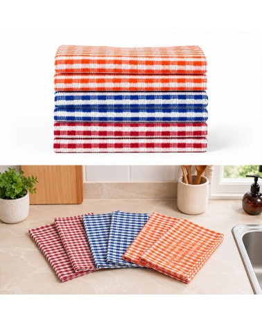 Pack 6 Paños Cocina Cuadros Vichy 100% Algodón 60x40 cm