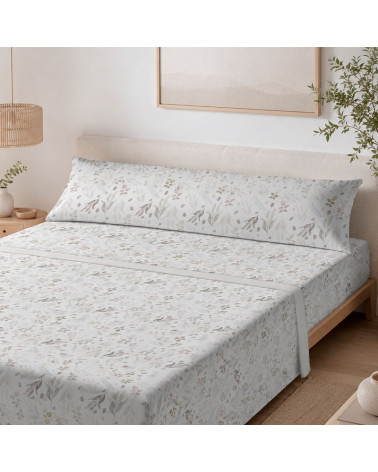 Juego Sábanas Juanito Gris Floral 144 Hilos | RD Tiendas