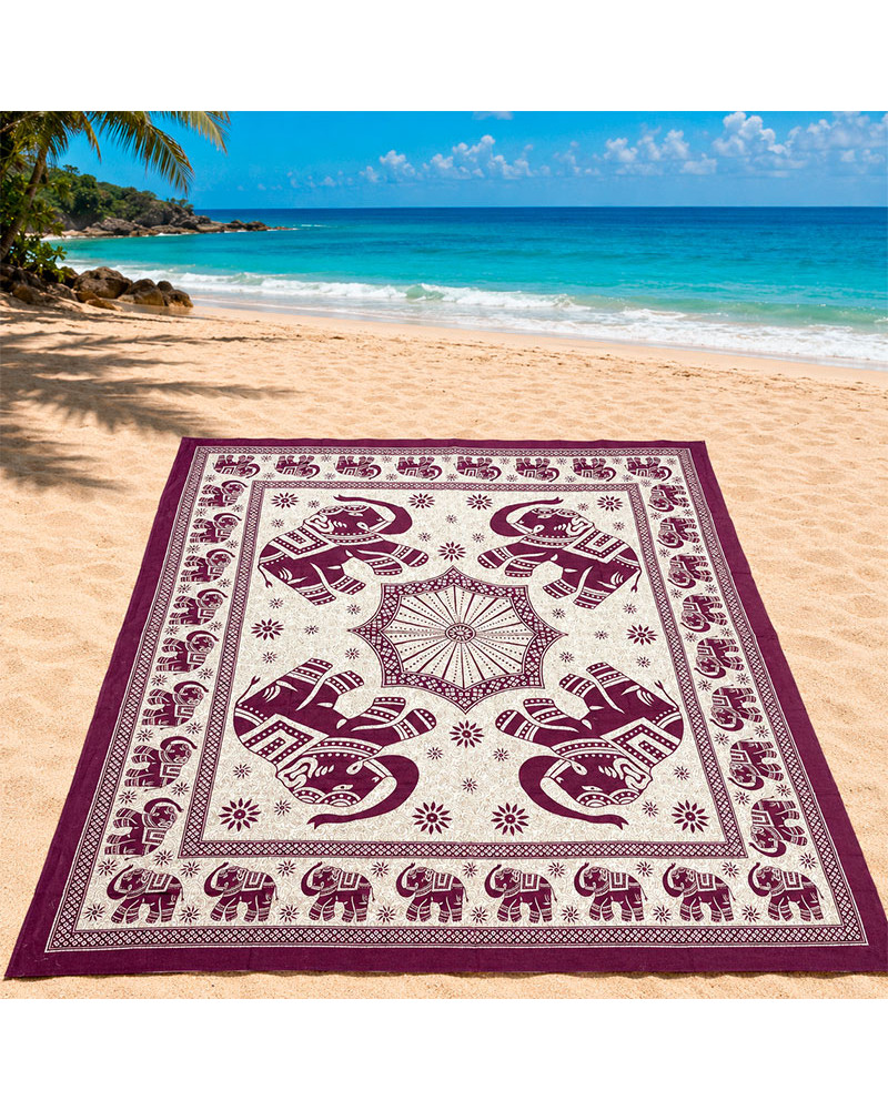 Mandala Pareo Gigante Estampado Elefantes 210x240 | 5 Colores