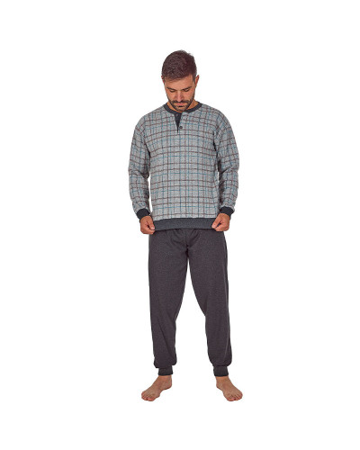 Pijama Hombre Invierno Punto Milano Térmico Gris | RD Tiendas