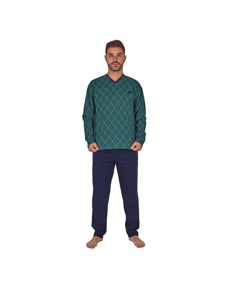 Pijama Hombre Invierno Punto Milano Térmico Verde Botella | RD Tiendas
