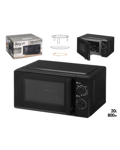 Microondas Grill Argón 20L 800W Negro | Rufino Díaz
