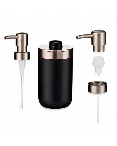 Dosificador Baño Acero Inoxidable Negro 350 ml | Rufino Díaz