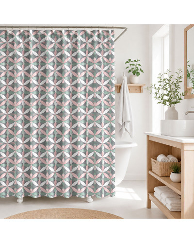 Cortina de Baño Hexágonos Impermeable 180x180