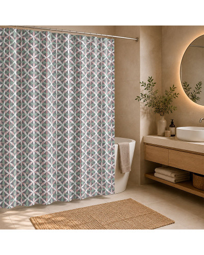 Cortina de Baño Hexágonos Impermeable 180x180