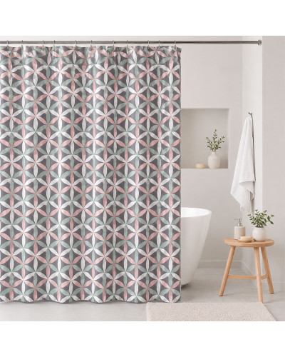 Cortina de Baño Hexágonos Impermeable 180x180