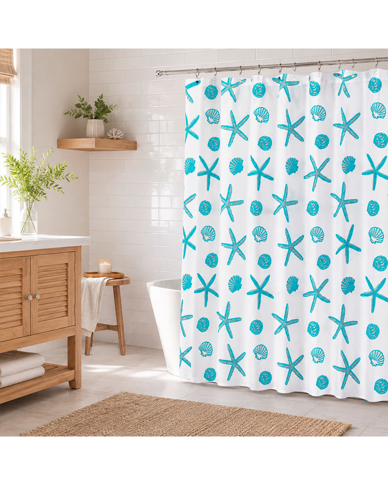 Cortina de Baño Estrellas de Mar Impermeable 180x180