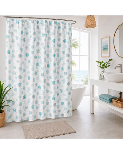 Cortina de Baño Puntos Acuarela Impermeable 180x180