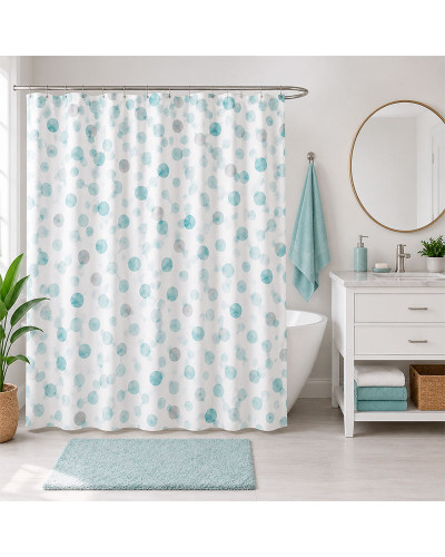 Cortina de Baño Puntos Acuarela Impermeable 180x180