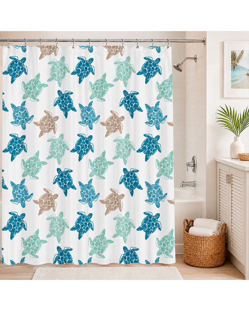 Cortina de Baño Tortugas Marinas Impermeable 180x180