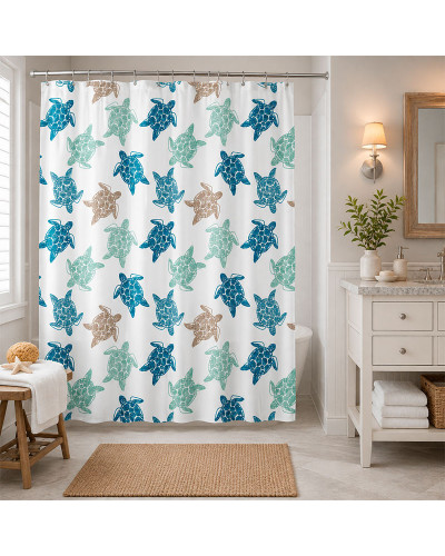 Cortina de Baño Tortugas Marinas Impermeable 180x180