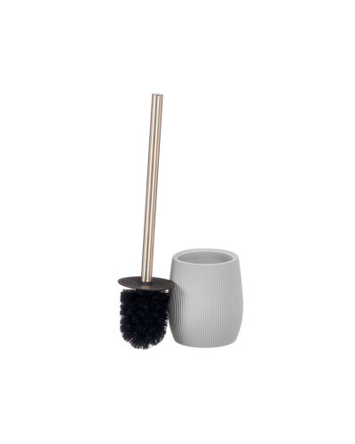 Escobillero de Baño Poliresina Estriado Gris 38,5 cm