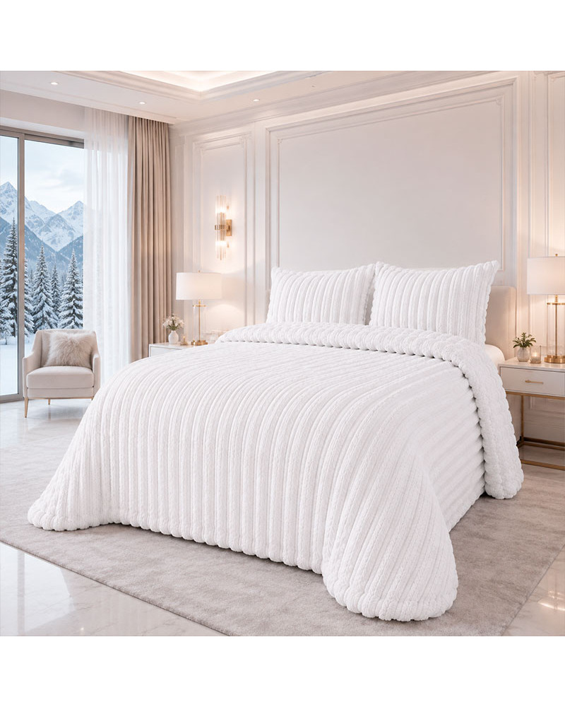 Edredón Invierno Thor Canalé 800 gr/m2 Beige Blanco y Gris