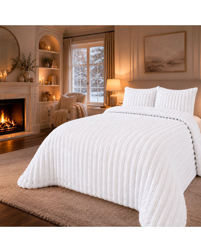Edredón Invierno Thor Canalé 800 gr/m2 Beige Blanco y Gris