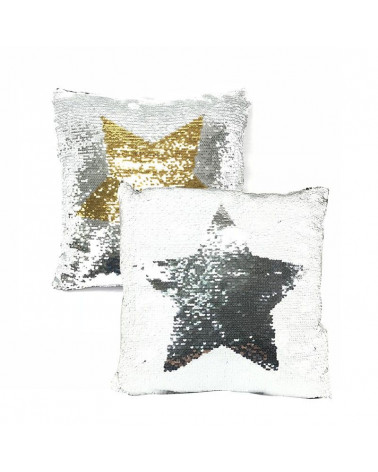 Cojín Estrella con relleno y de lentejuelas con brillo