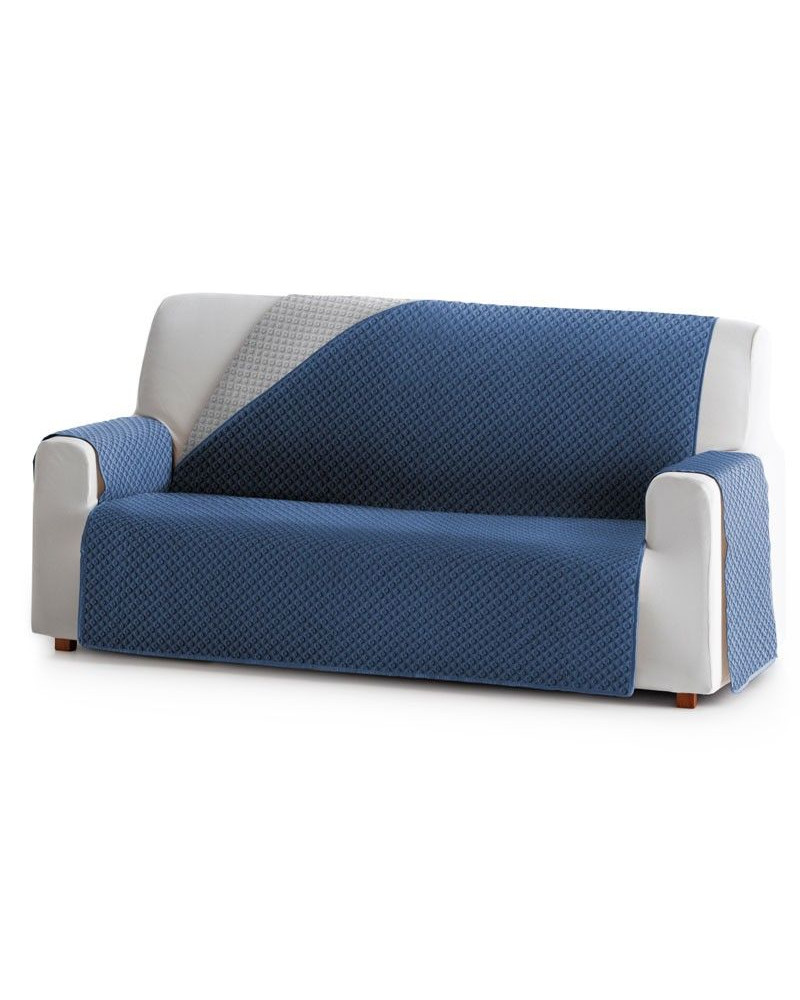 Funda Sofá Barata Acolchada Reversible Color Azul Plazas 2 Plazas