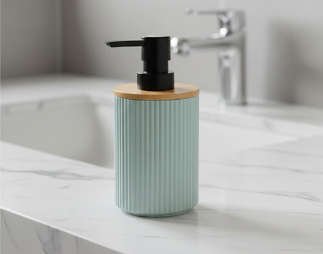 Diferentes accesorios de baño: portacepillos, jaboneras, perchas de puerta, escobilleros y papeleras